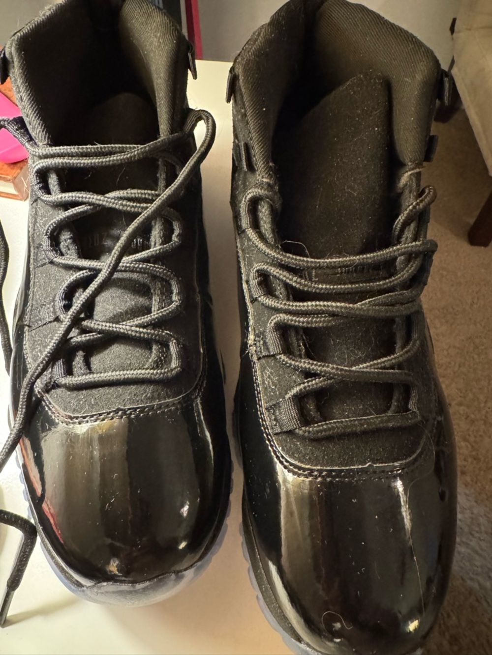 Nike Black Men’s High-Top Basketball Sneakers with Icy Outsole (Jordan Dup) - Picture 3 of 4
